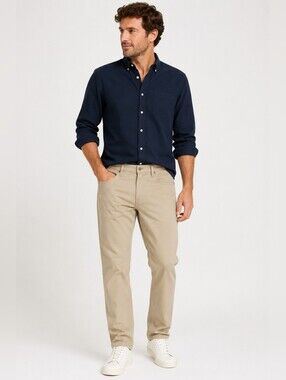 AG Adriano Goldschmied Graduate Tailored Leg Beige Stretch Pants 40x32
